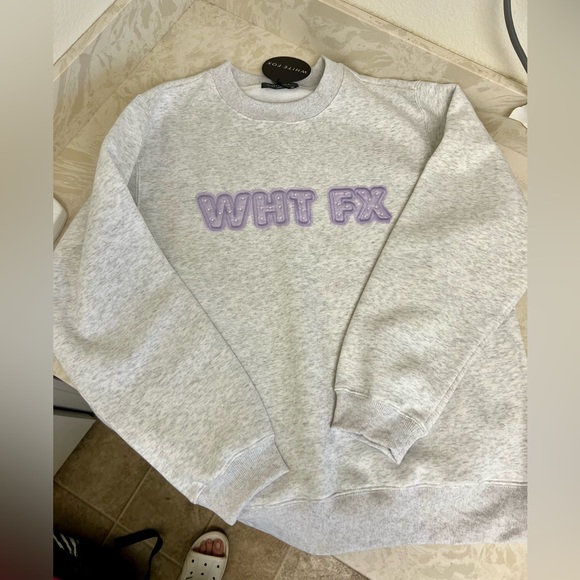 White Fox Boutique Sweatshirt with Purple Lettering - Picture 12 of 14